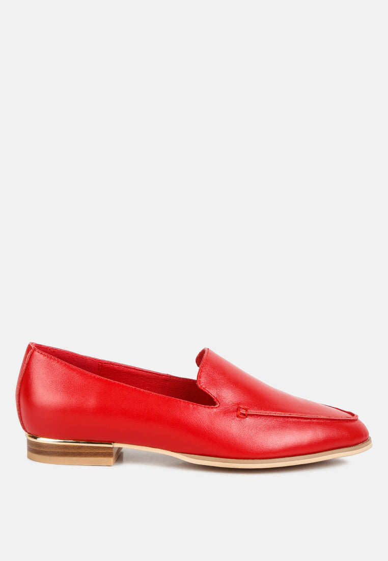 Metallic Sling Leather Loafers