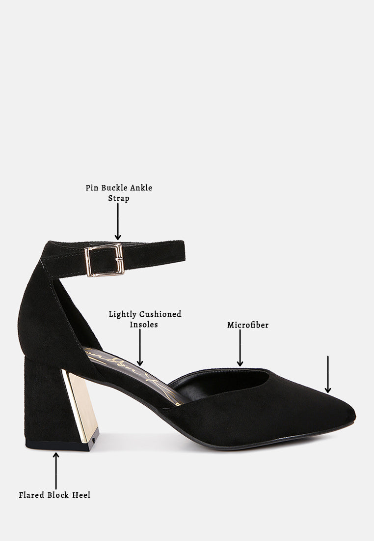 Metallic Detail Angled Heels