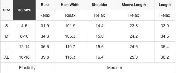 size chart