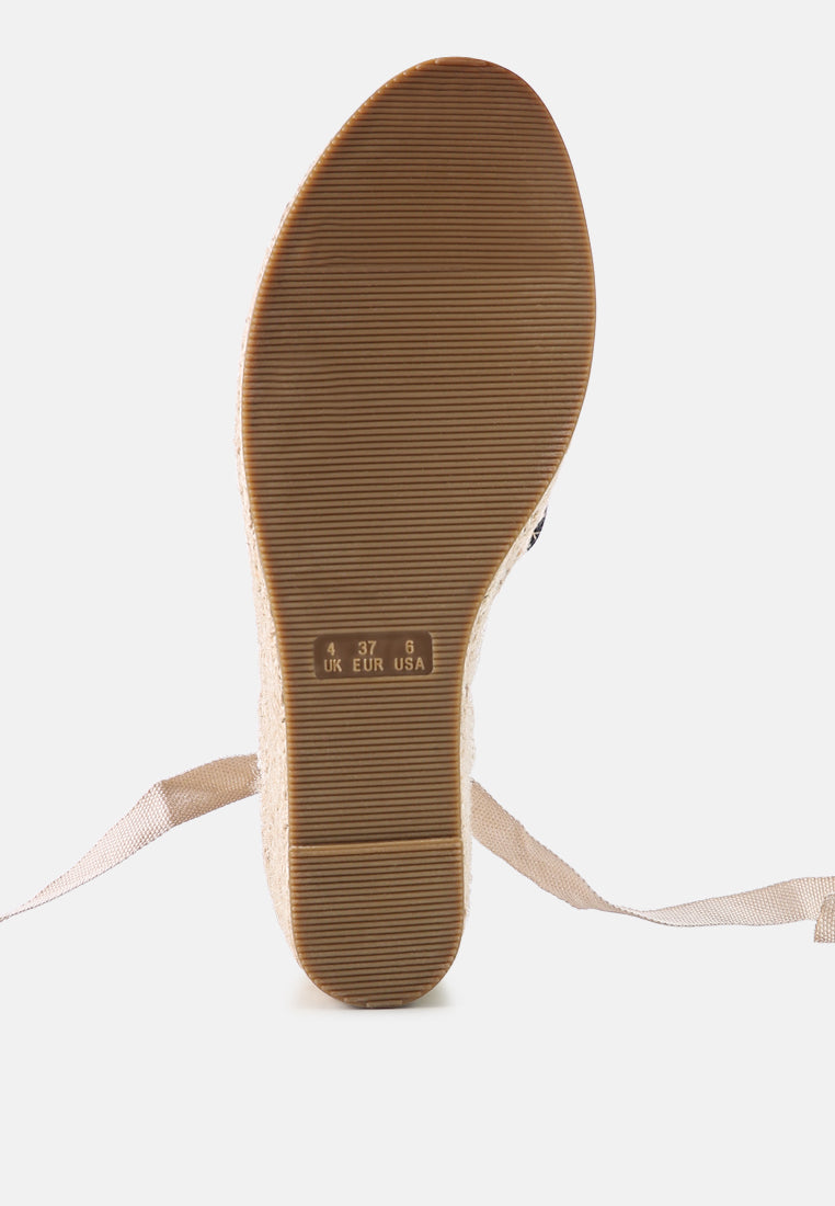 Braid Wrap Around Wedge Espadrilles