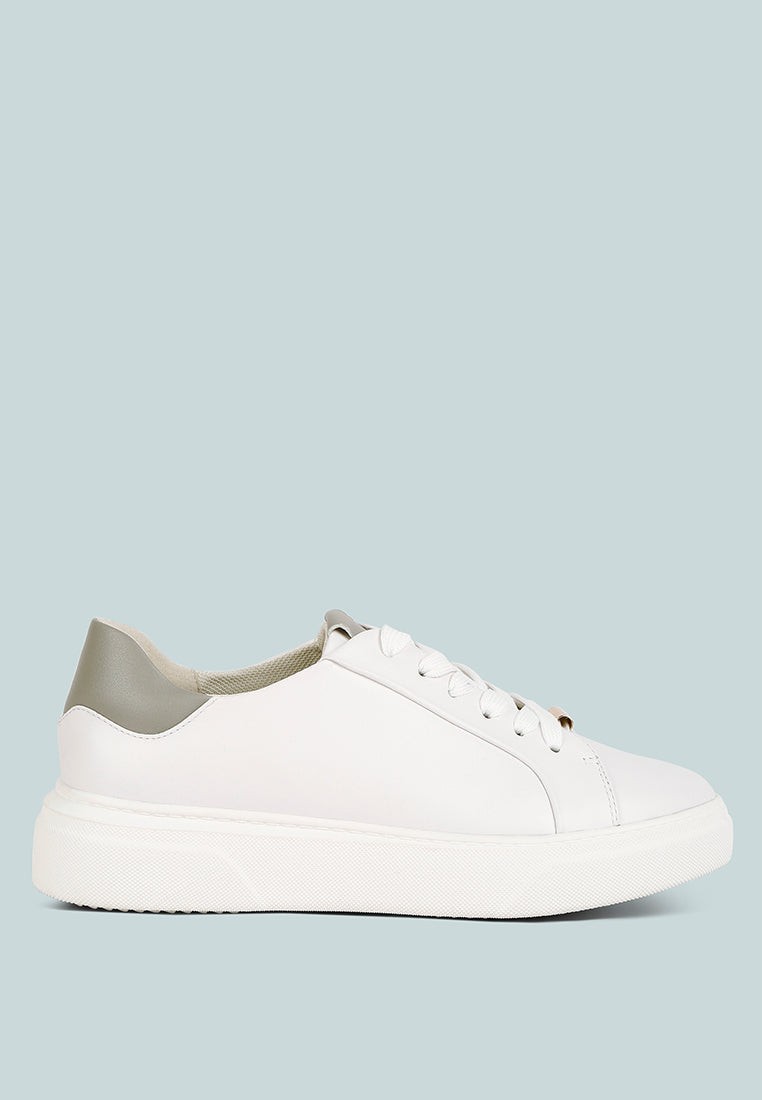 Lace Up Leather Sneakers