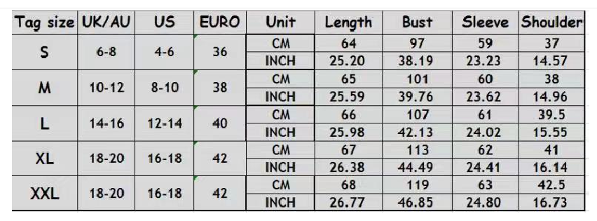 size chart