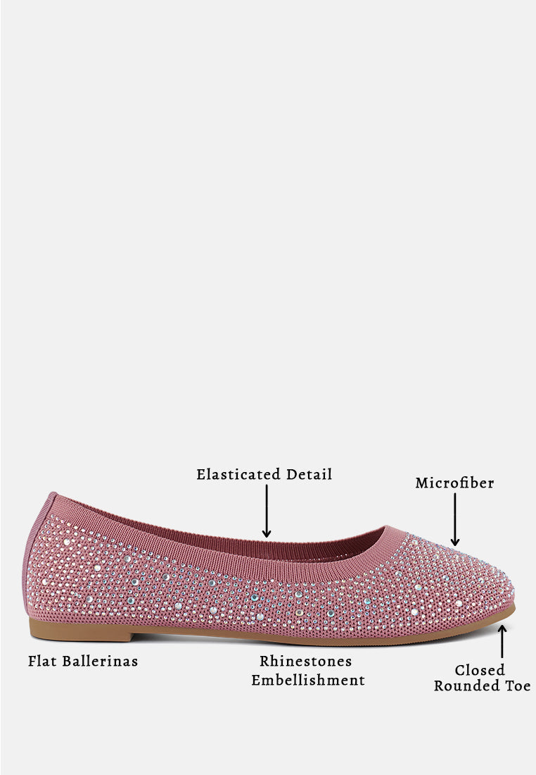 Rhinestone Embellished Ballet Flats