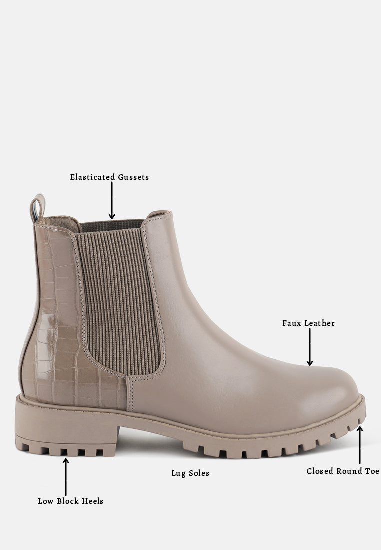 Croc Back Chelsea Boots
