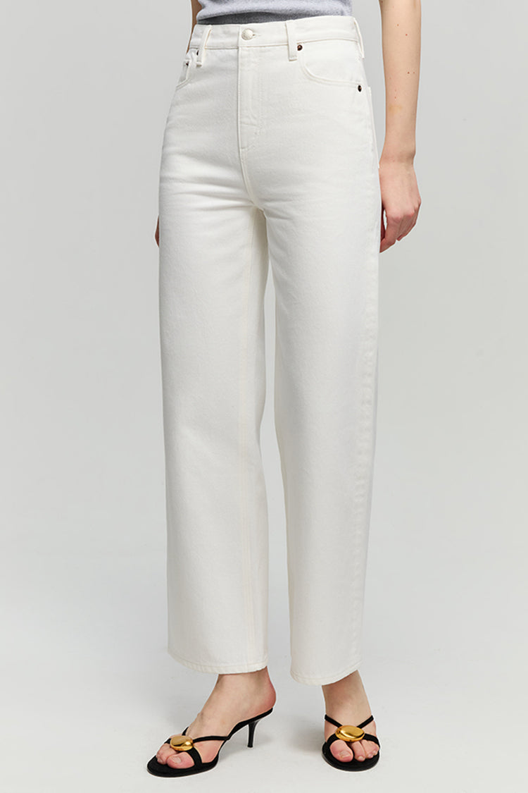 Crop Wide Jeans Soft White