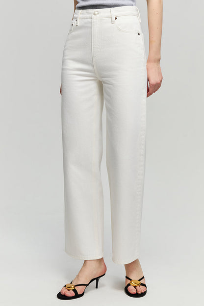 Crop Wide Jeans Soft White