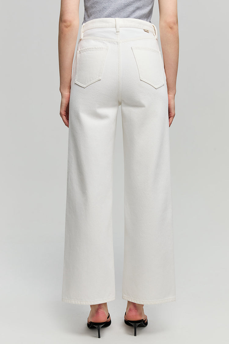 Crop Wide Jeans Soft White