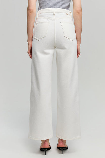 Crop Wide Jeans Soft White