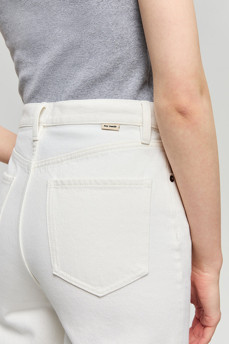 Crop Wide Jeans Soft White