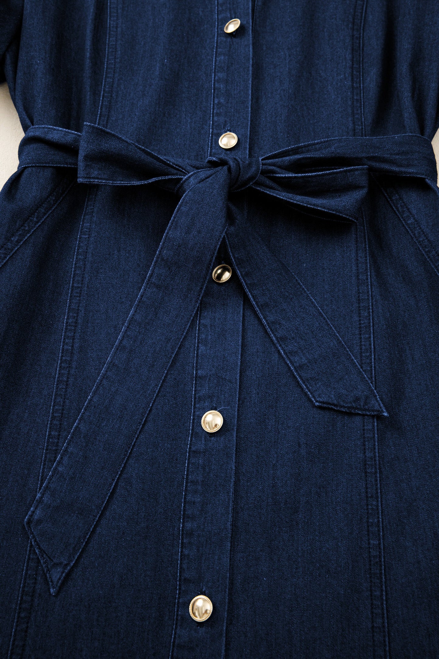 Bubble Short Sleeve Denim Dress