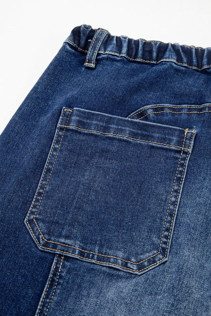 Fray Hem Wide Leg Denim Pants