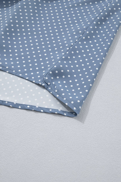 Cuffed Dot Short Sleeve Button Shirt