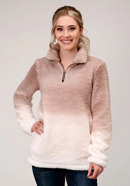 Quarter Zip Fleece Pullover Ombre