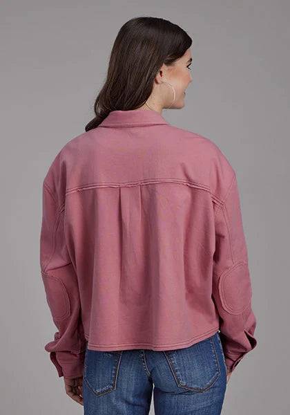 Cropped Elbow Patch Jacket Pink