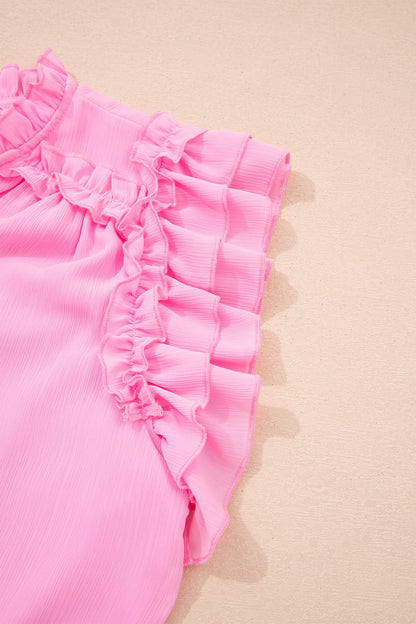Plus Ruffle Short Sleeve Blouse