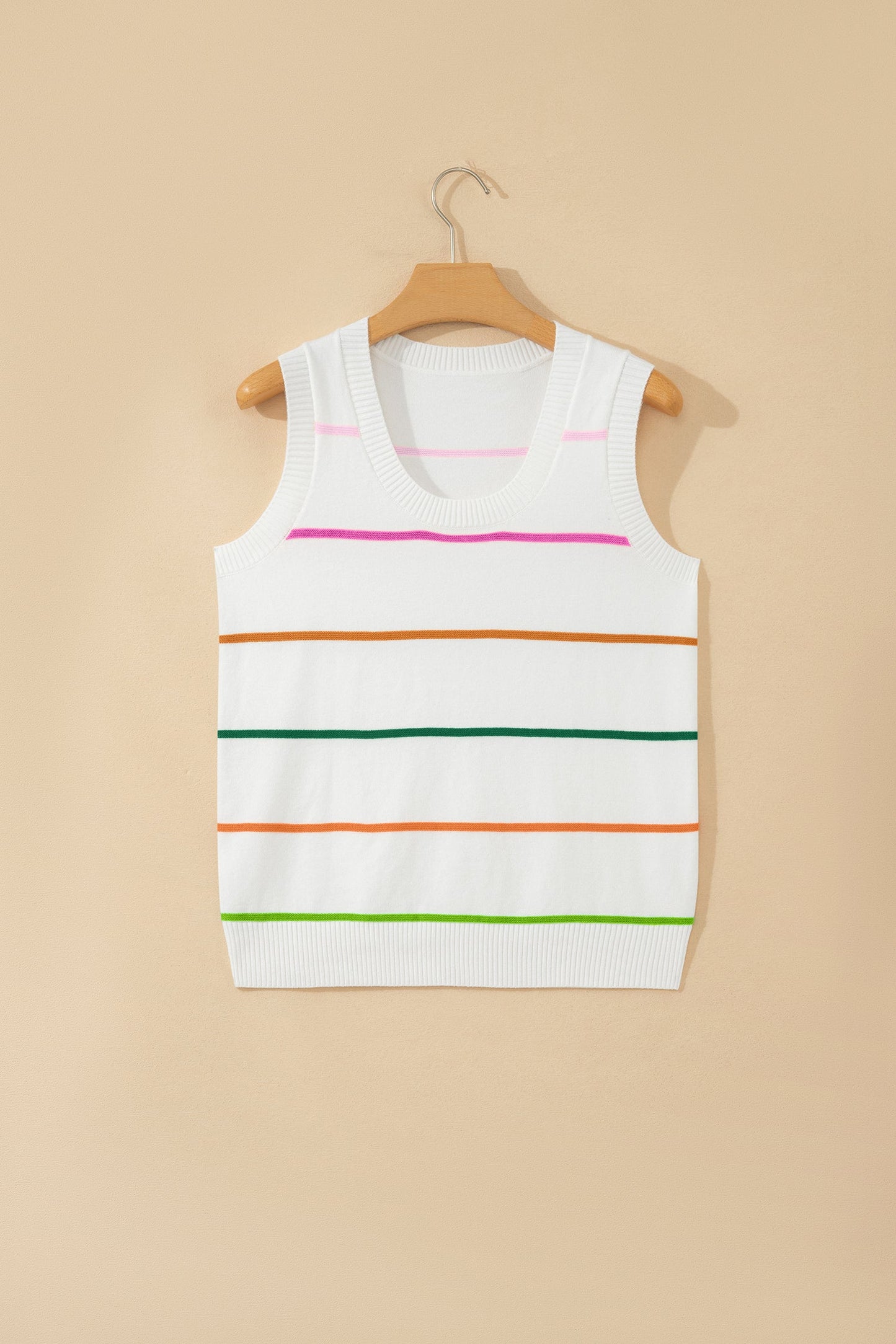 Stripe Knitted Sweater White
