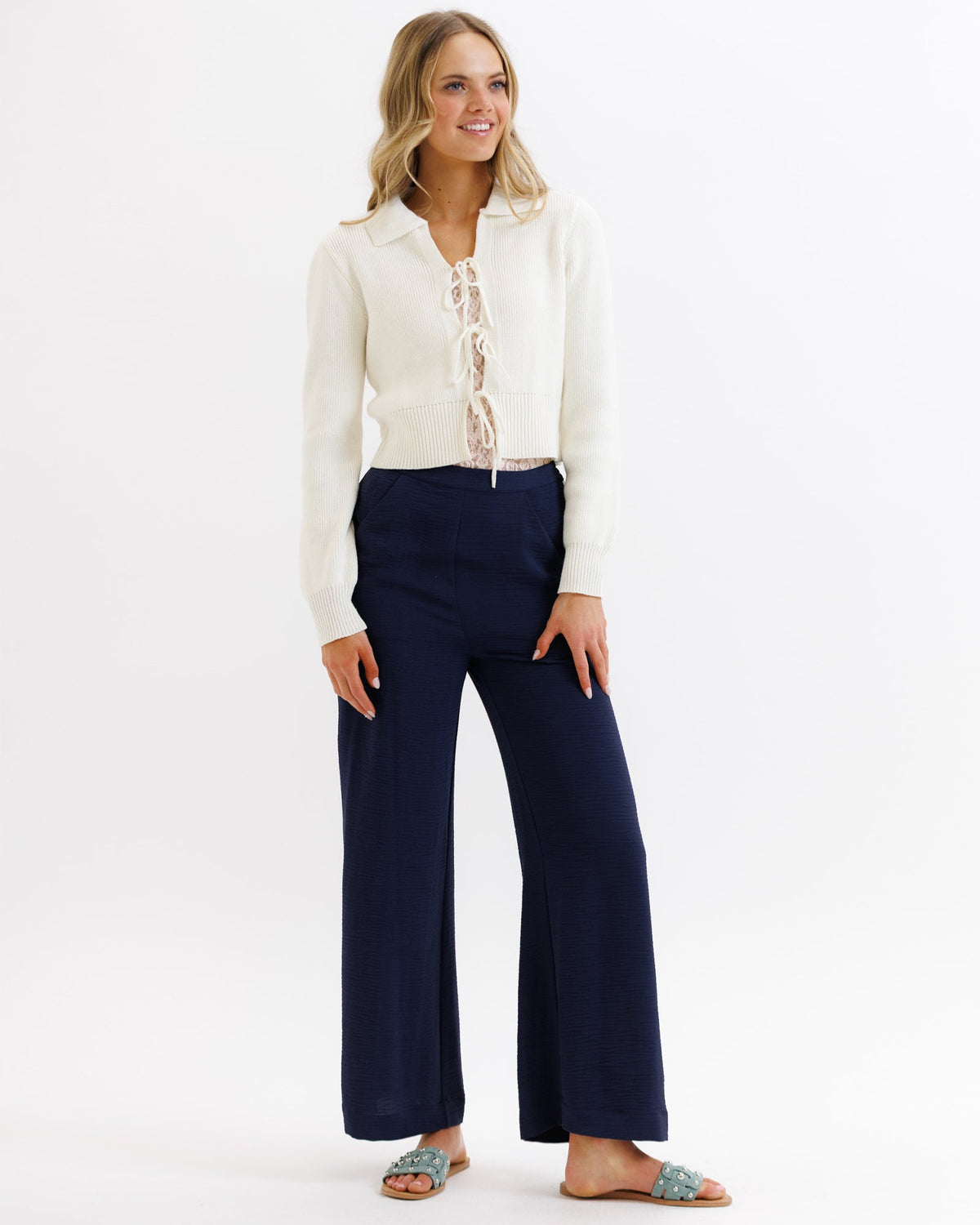 Parisian Blue Pant With Side Stripe