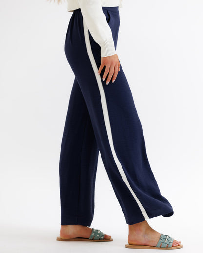 Parisian Blue Pant With Side Stripe