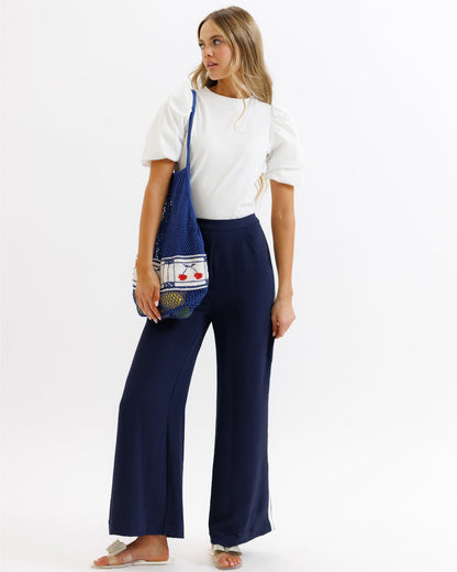 Parisian Blue Pant With Side Stripe