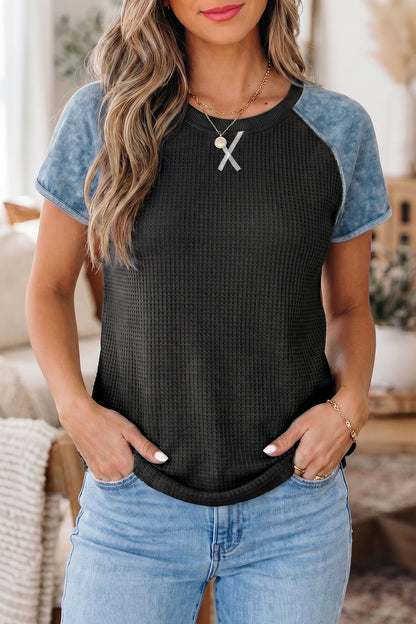Patchwork Short Sleeve Top