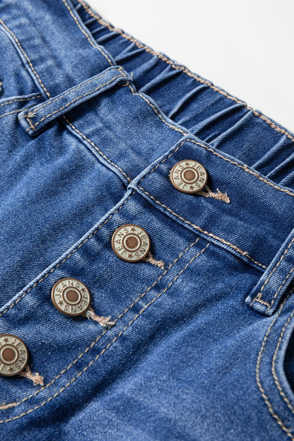Button Fly Tapered Loose Jeans