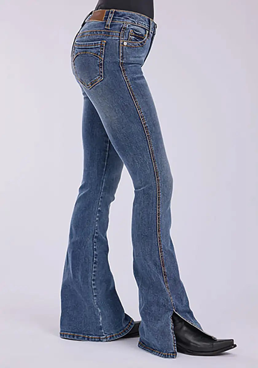 Libby Slit Jeans Medium Wash