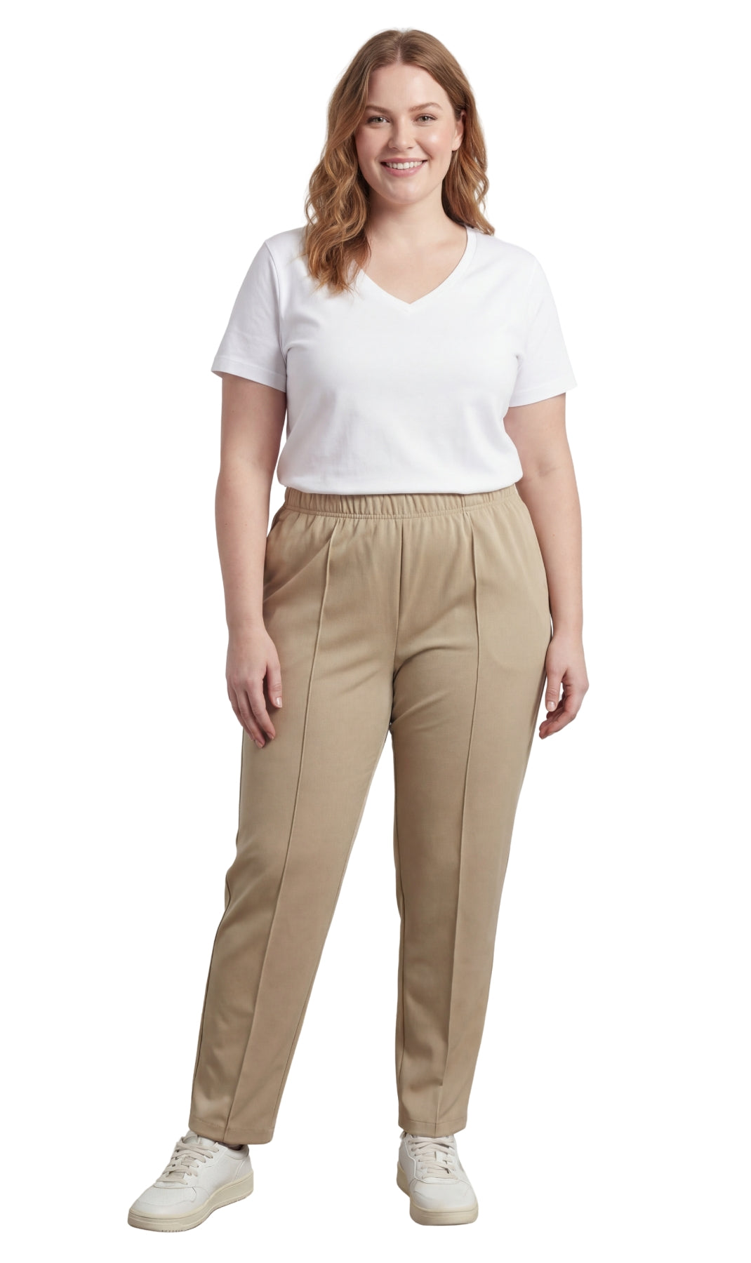 Classic Pull-On Elastic Waist Dress Slacks