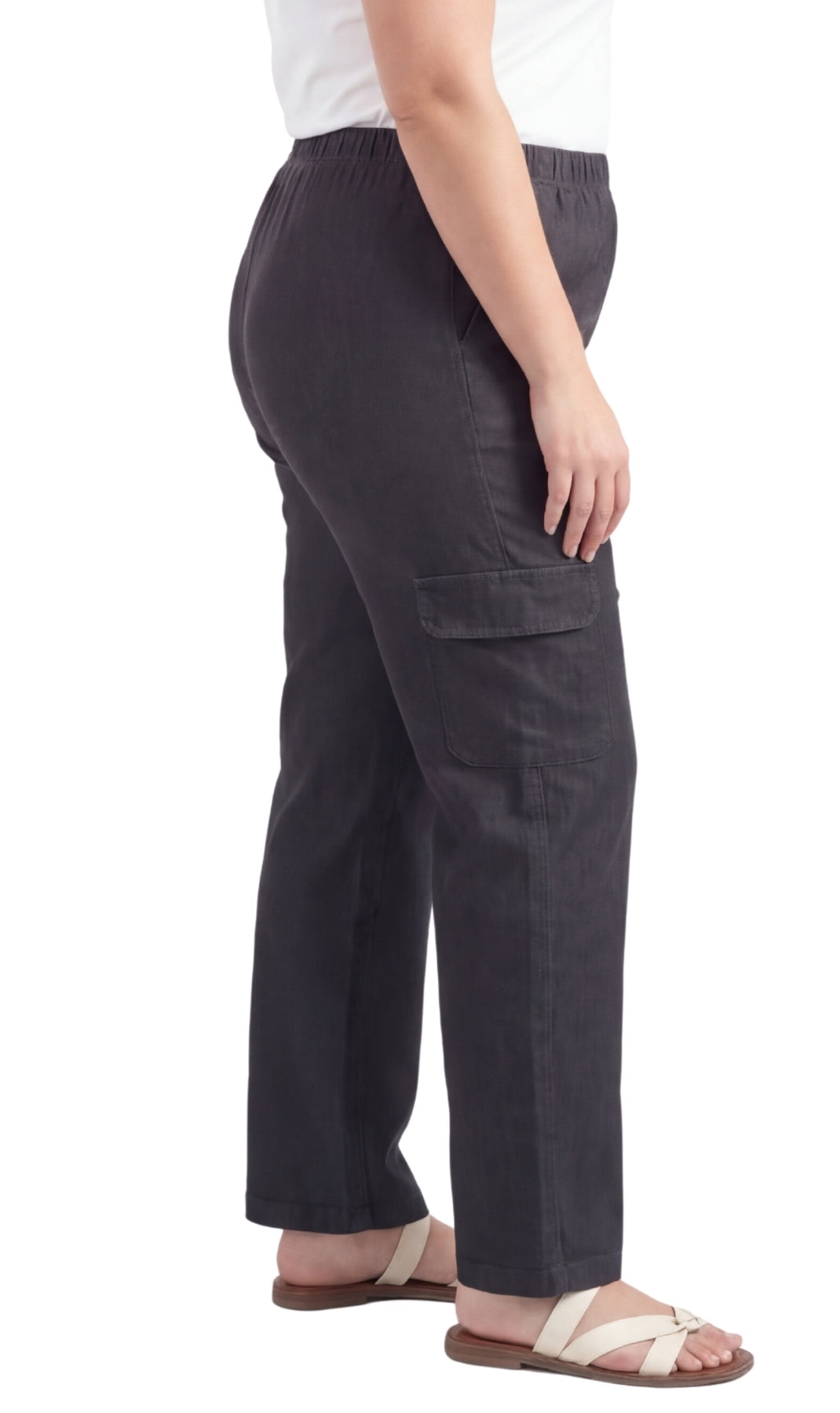Pull-On Denim Cargo Pants