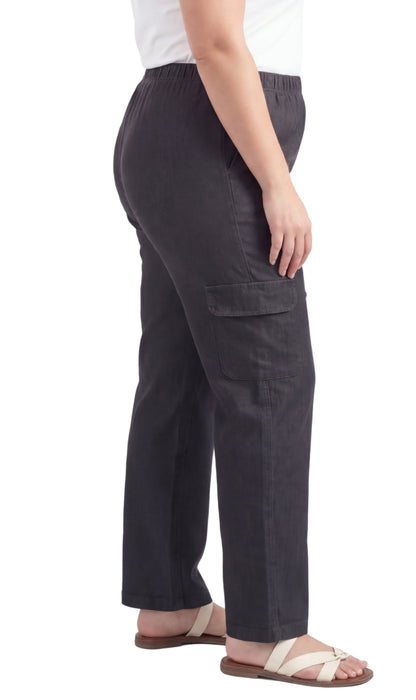 Pull-On Denim Cargo Pants