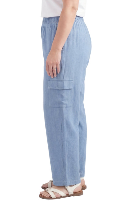 Pull-On Denim Cargo Pants