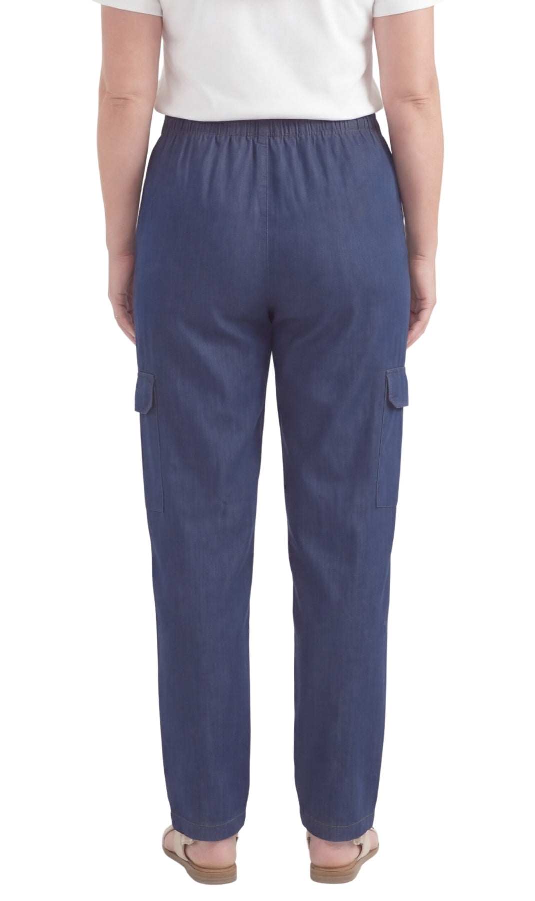 Pull-On Denim Cargo Pants