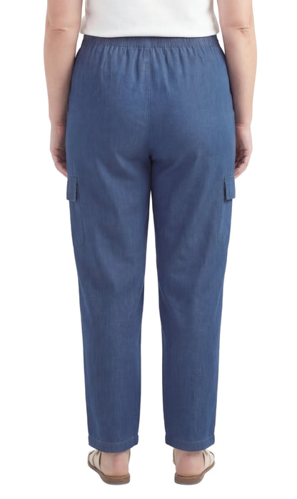 Pull-On Denim Cargo Pants