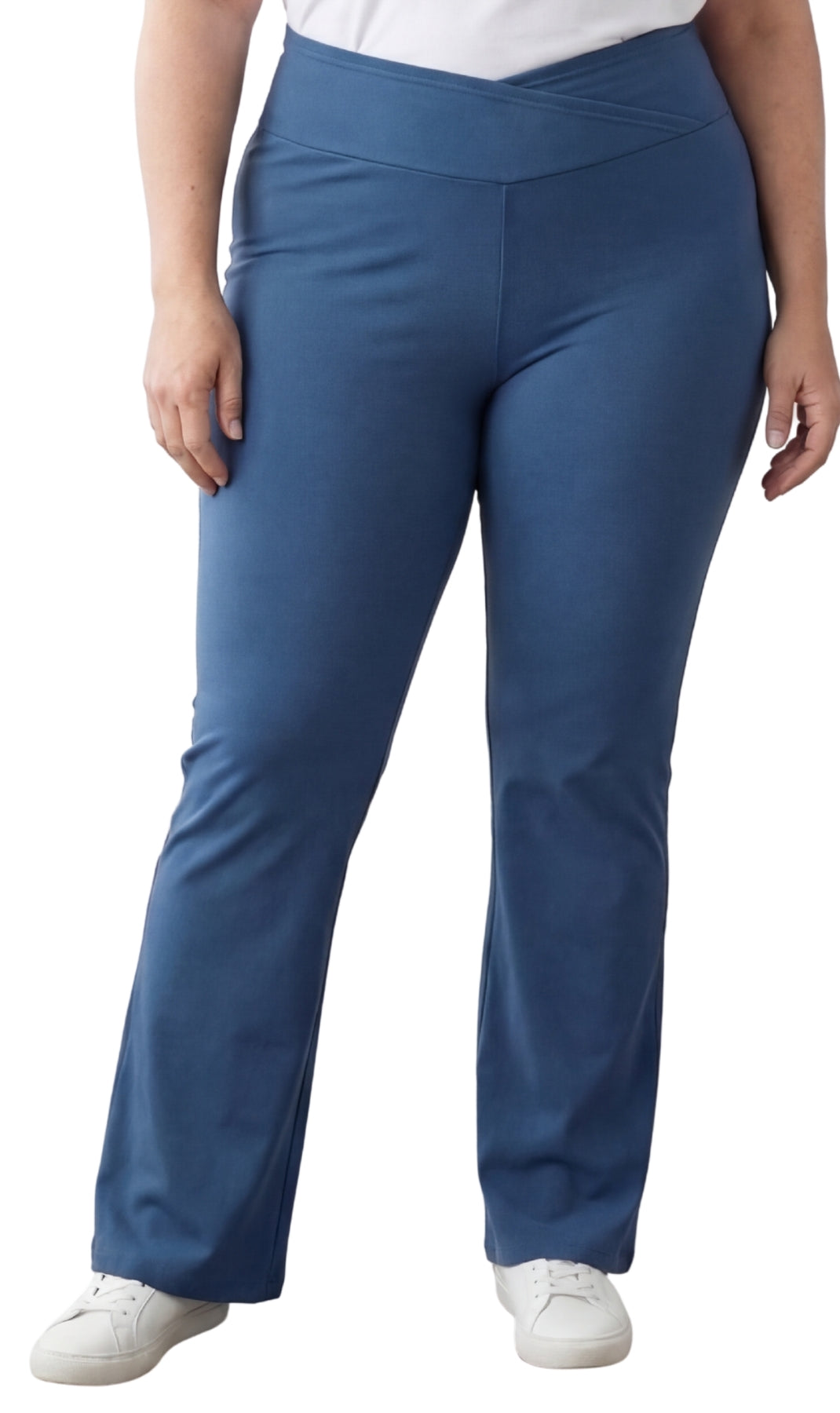 Bootcut Flare Stretch Pants Crossover Waist