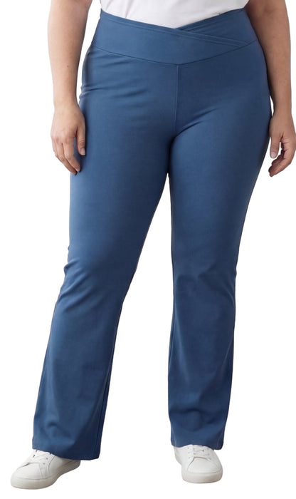 Bootcut Flare Stretch Pants Crossover Waist