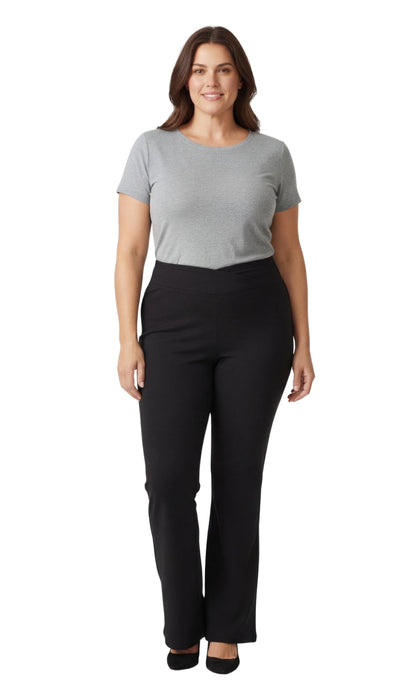 Bootcut Flare Stretch Pants Crossover Waist