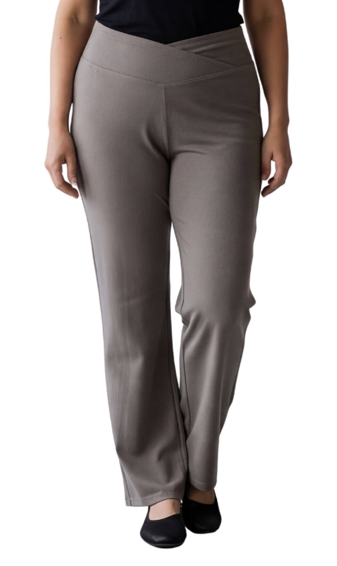 Bootcut Flare Stretch Pants Crossover Waist