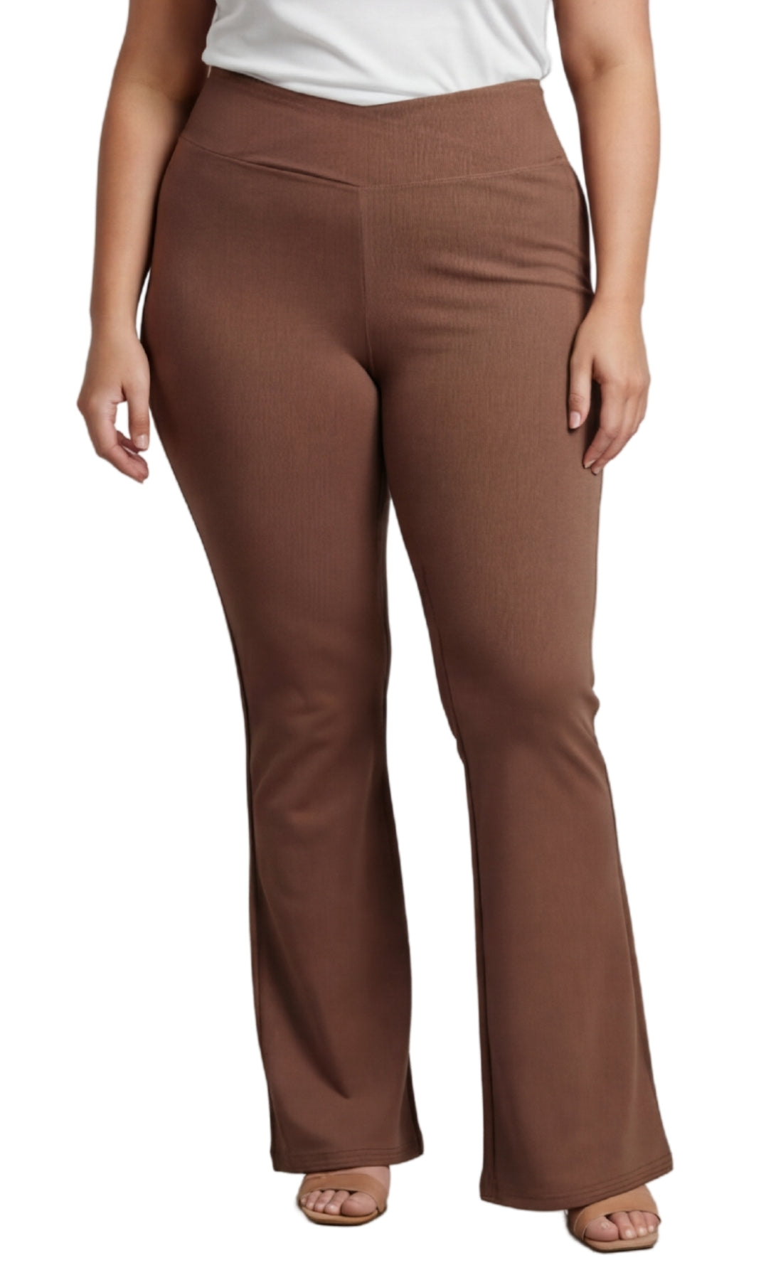 Bootcut Flare Stretch Pants Crossover Waist