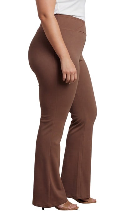 Bootcut Flare Stretch Pants Crossover Waist