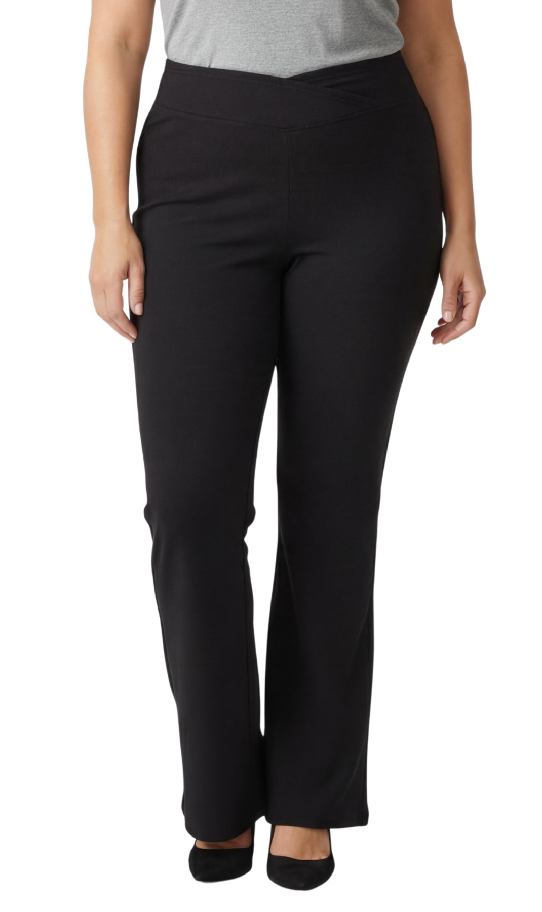 Bootcut Flare Stretch Pants Crossover Waist