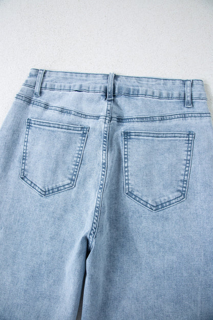 Bow Knot Side Straight Leg Jeans