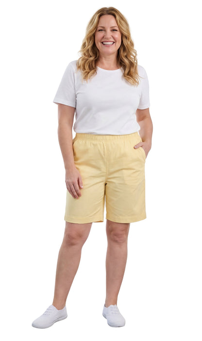 Pull-On Denim & Twill Shorts