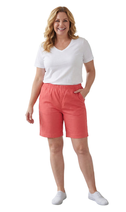 Pull-On Denim & Twill Shorts