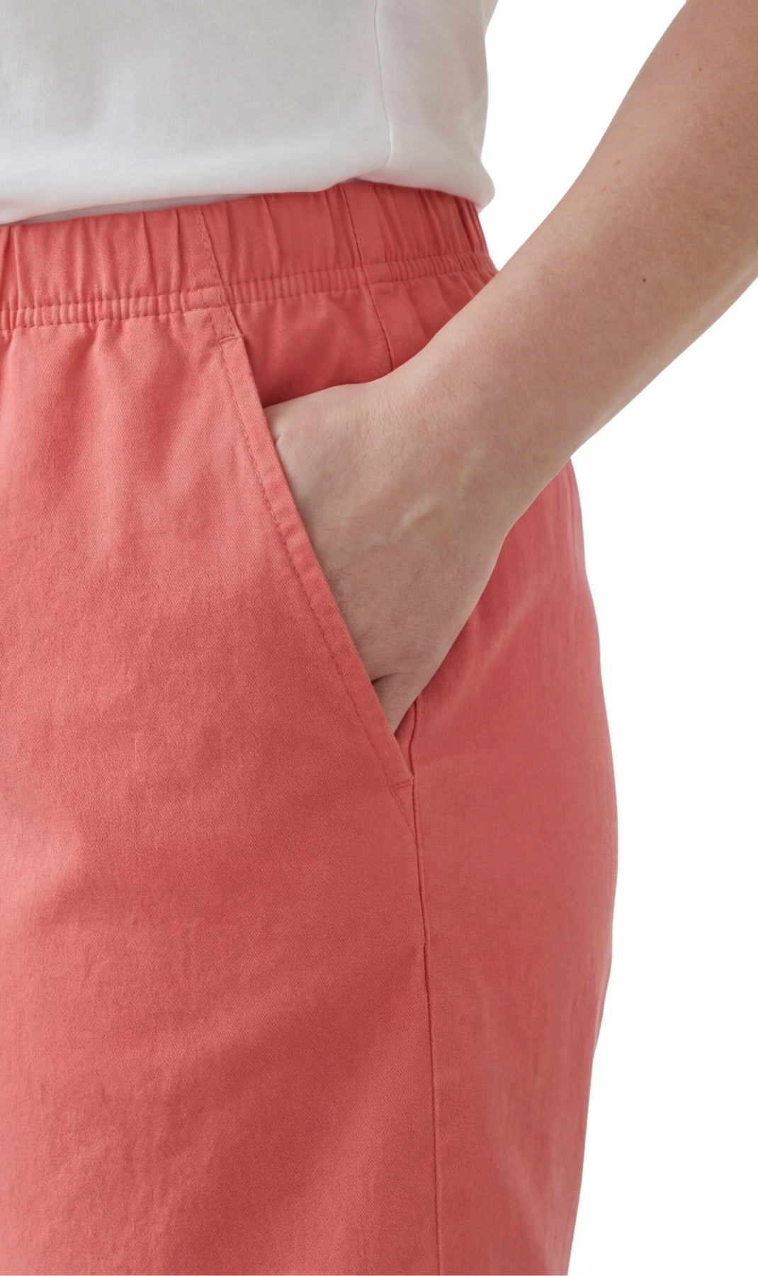 Pull-On Denim & Twill Shorts