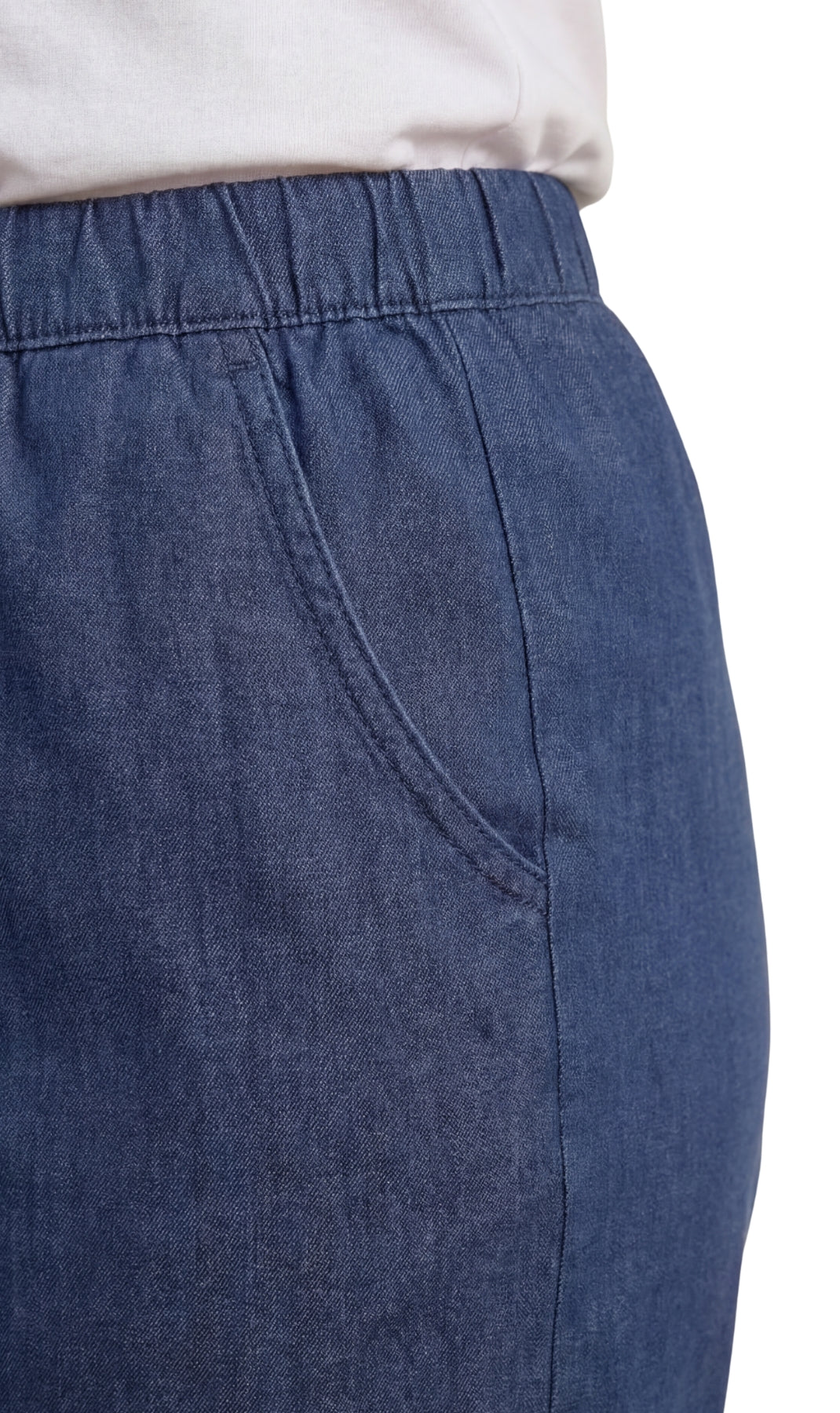 Pull-On Denim & Twill Shorts