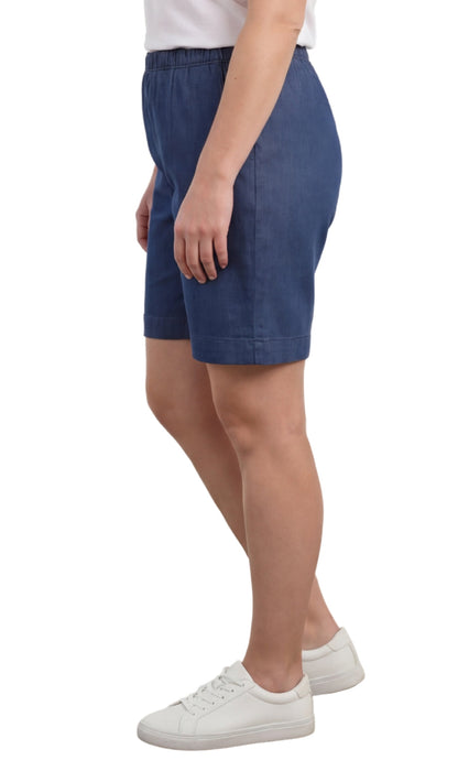 Pull-On Denim & Twill Shorts
