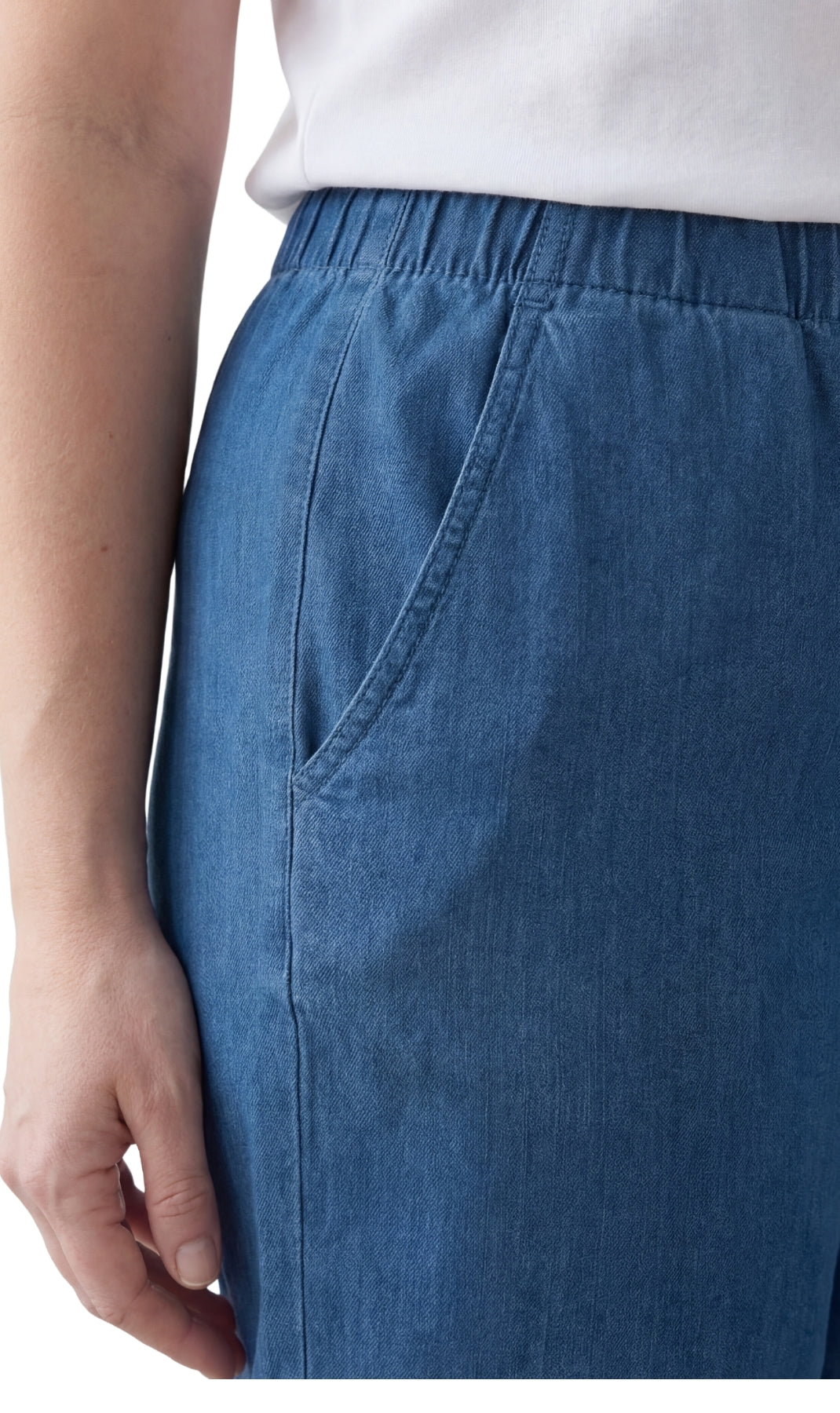 Pull-On Denim & Twill Shorts