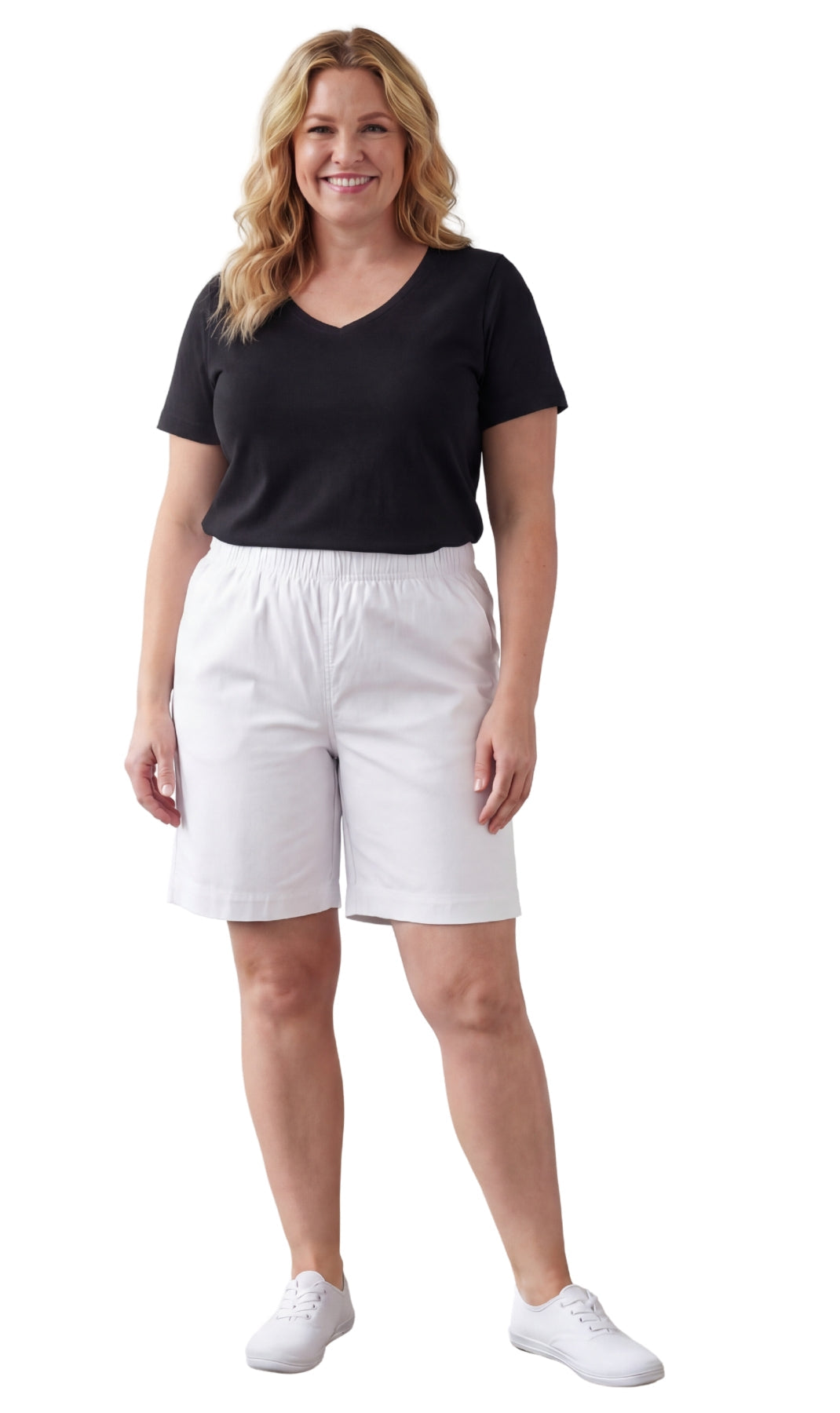 Pull-On Denim & Twill Shorts