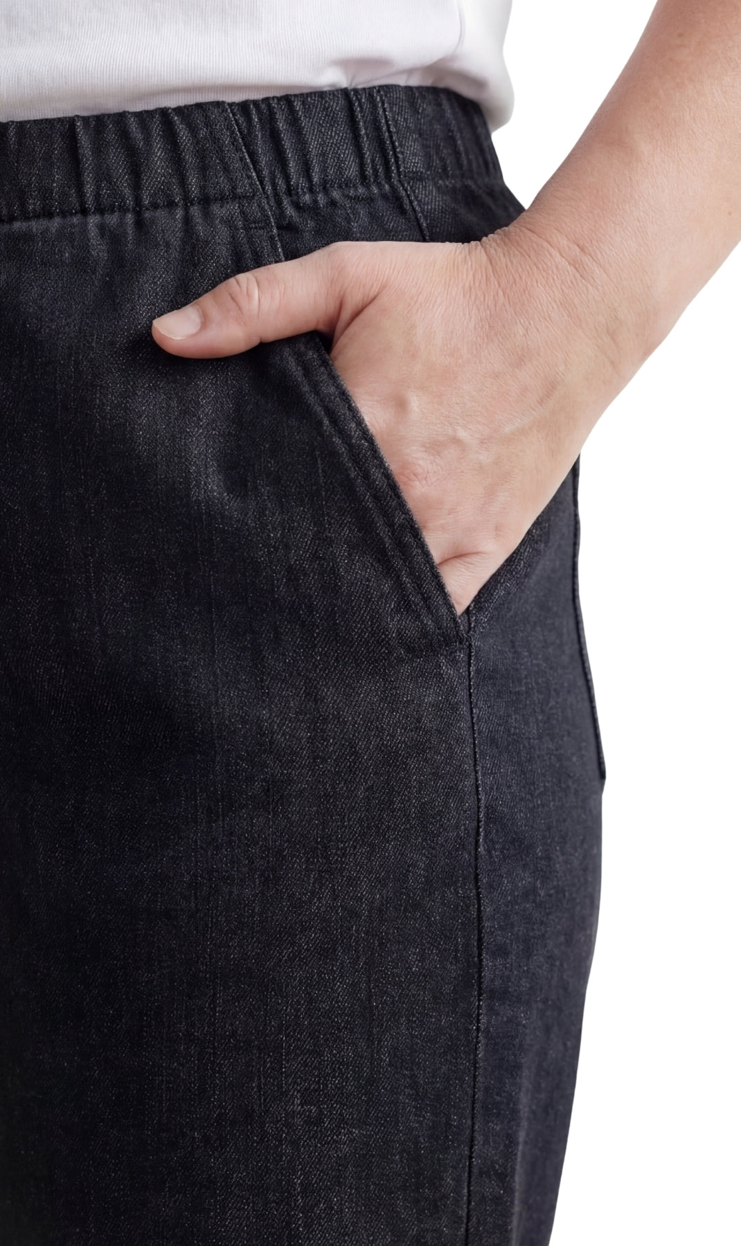 Pull-On Denim & Twill Shorts