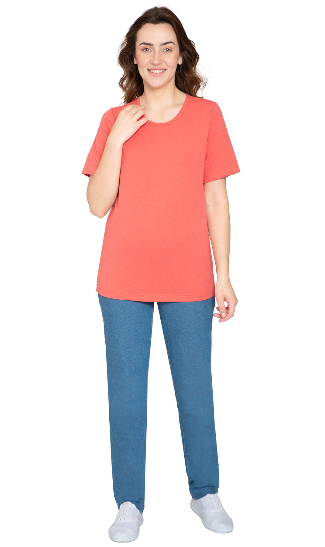 Short Sleeve Crew Neck Tee Cotton Blend
