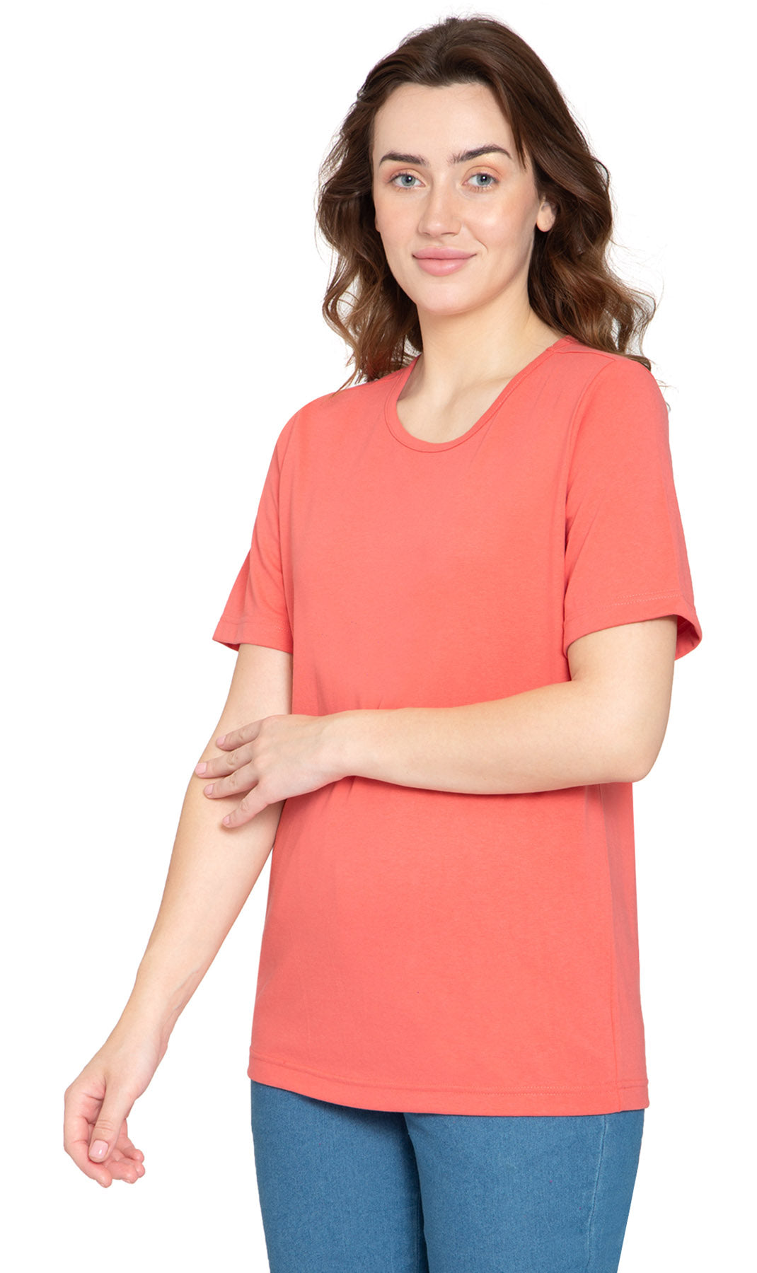 Short Sleeve Crew Neck Tee Cotton Blend